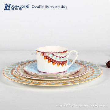 Pretty Looking Novo Padrão Fine Bone China Modern Design Dinnerware Set, Inglês China Louça